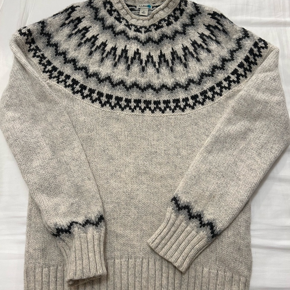 L.L. Bean Women's funnel neck sweater - Gray and Black